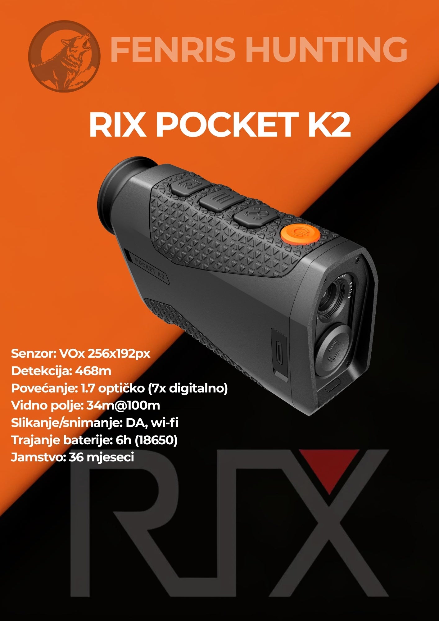 Rix Pocket K2 termovizijska kamera