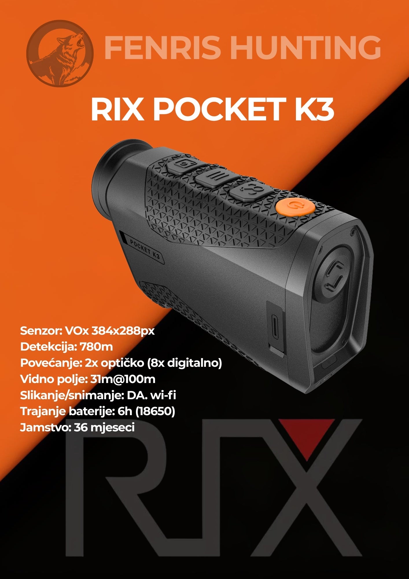 Rix Pocket K3 termovizijska kamera