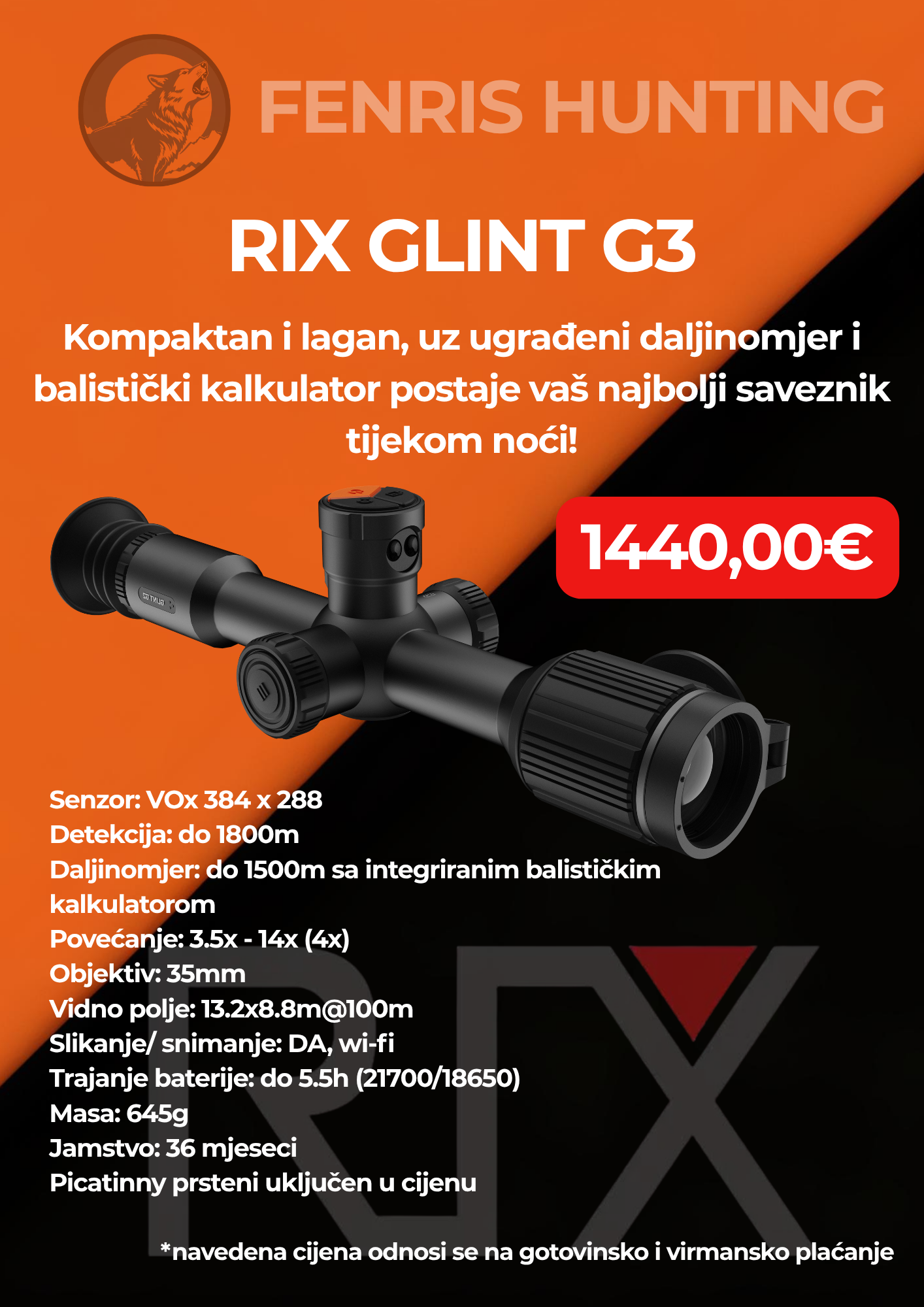 Rix GLINT G3 termovizijska kamera