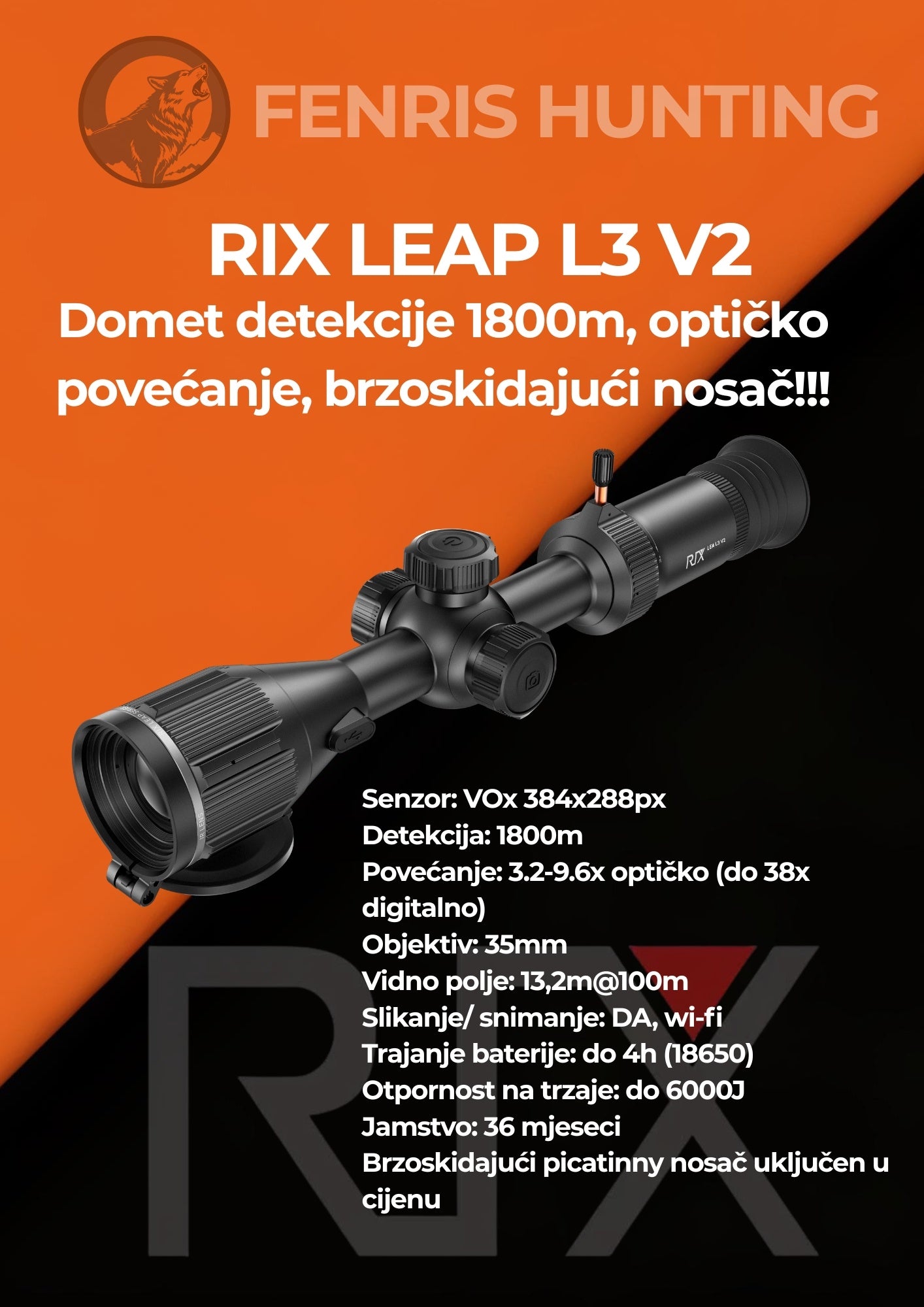 Rix Leap L3 V2 termovizijska kamera