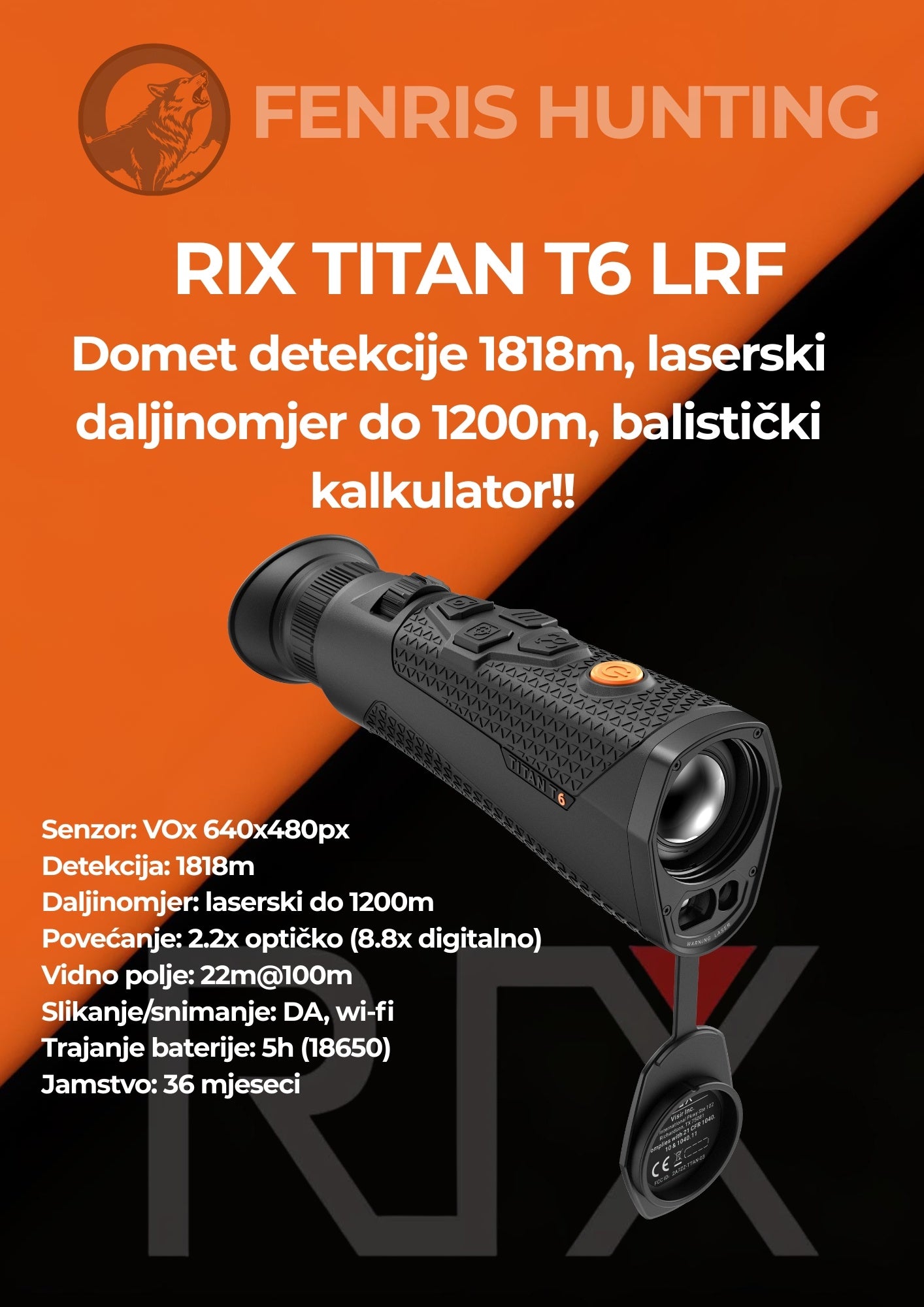 Rix Titan T6 termovizijska kamera